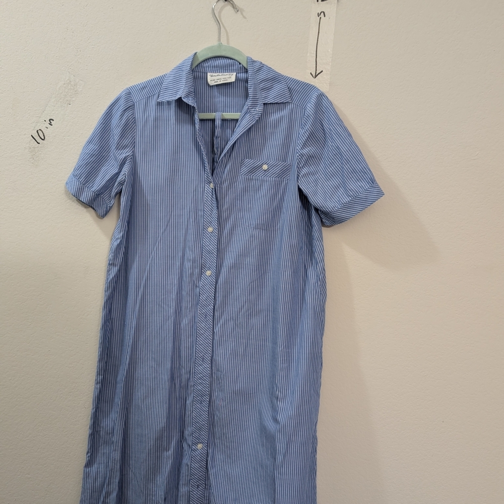 Diane Von Furstenberg Light Blue Pinstripe Shirt